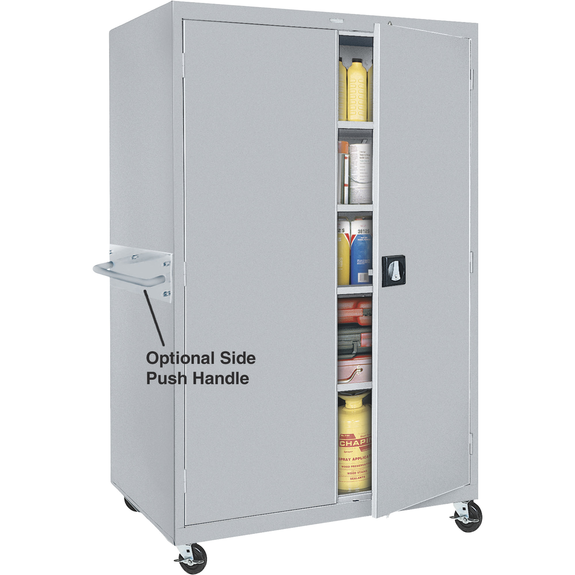 Sandusky Lee Heavy-Duty Welded Steel Mobile Cabinet, 46in.W x 24in.D x 78in.H, Light Gray, Model# TA4R462472-05